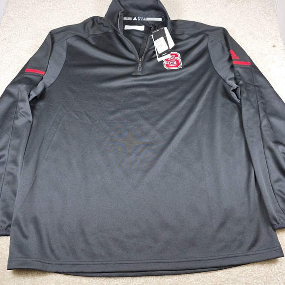 Adidas N.C.State Warm Up Track‎ Jacket Mens L Black 1/4 Zip Pullover Athletic - Picture 2 of 7